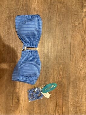 Blue Bandeau Bikini Top